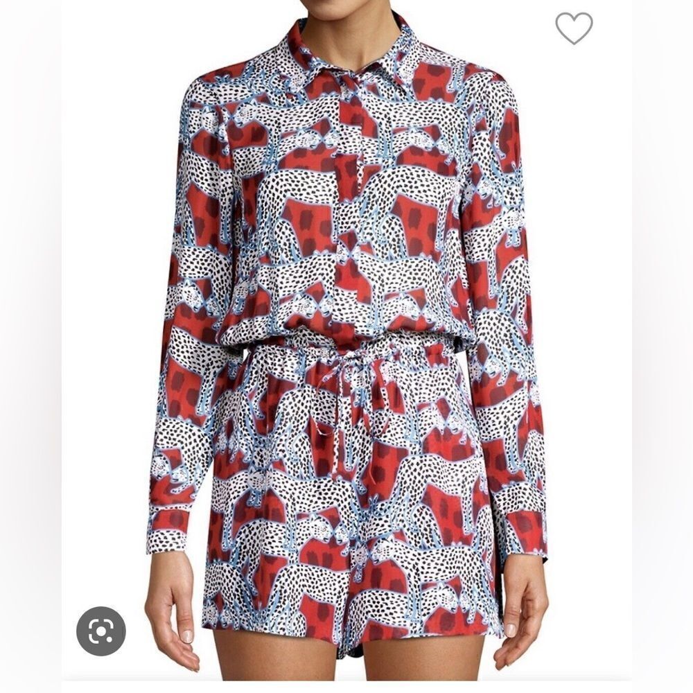 NWT Parker Kathleen Romper in Aquarius Poppies Size 8
